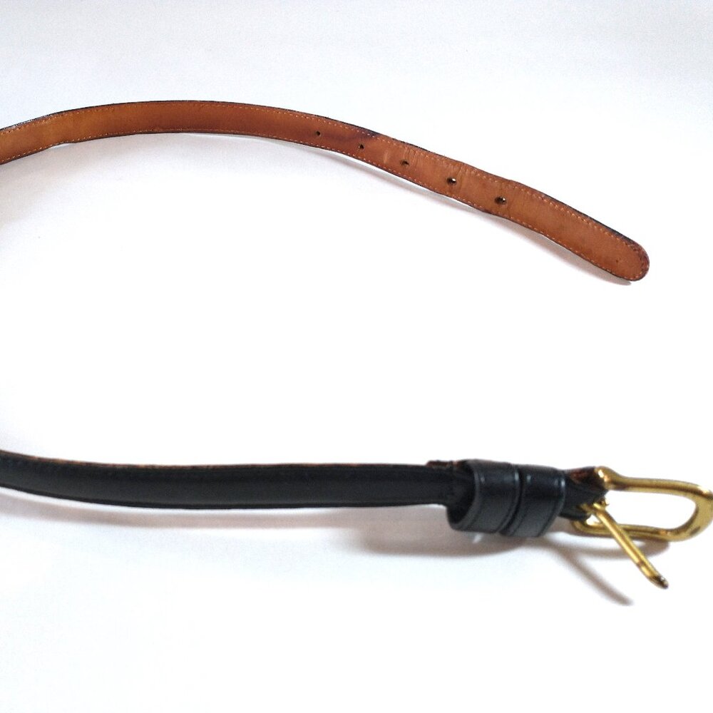 Coach Black and Tan Leather Belt